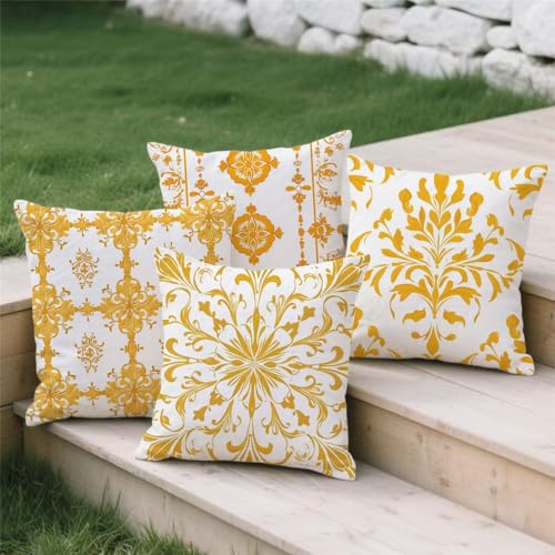 Housse de coussin 50x50 motif lin avec impression double face et zip S515