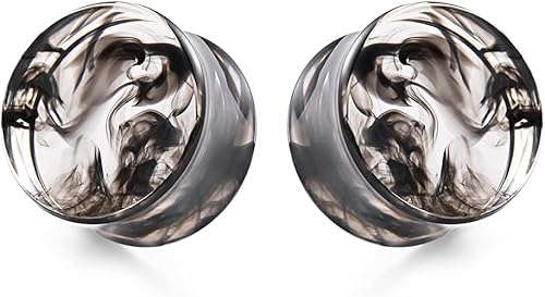 Miniatura 2 de TBOSEN Juego de 16 unidades de túneles de madera de acrílico mixto de acero inoxidable, tapones y túneles de orejas, dilatadores expansores de