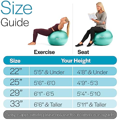 Foto von CORE BALANCE, berstsicherer Gymnastikball - für Fitness Yoga Schwangerschaft - 55cm 65cm 75cm 85cm - inkl. Luftpumpe