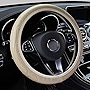 Car Steering Wheel Cover,Elastic Steering Wheel Cover,Universal Breathable Anti-Slip Auto Steering Wheel Cover,Universal Stretchy Steering Wheel Protector for Most Cars, Vehicles SUVs (Beige)