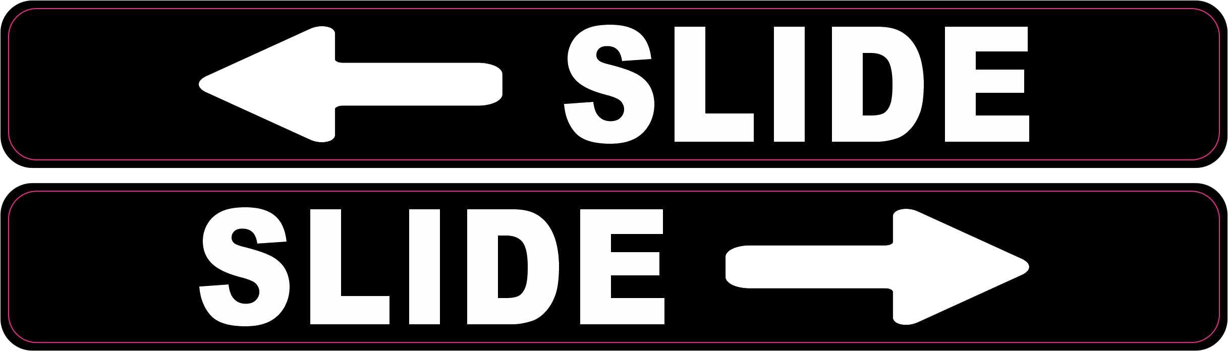 StickerTalk Right and Left Arrow Slide Vinyl Stickers, 1 Sheet of 2 Stickers, 8 inches x 1 inch Each