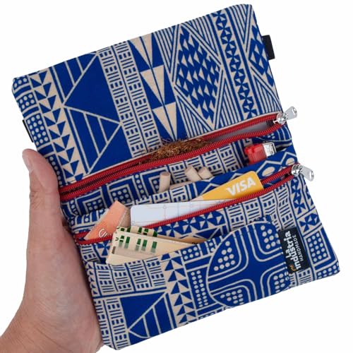 Blague à Tabac, Pochette, Portefeuille Étui avec Compartiments pour Tabac à Rouler, Feuilles, Filtres et Briquet, Cartes et Billets (Cameroon)