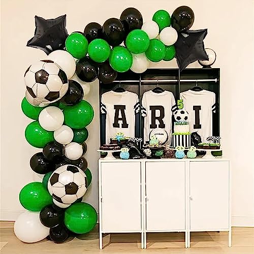 Image of AR GIFTZADDA 4D Football Soccer Balloon Arch garland Kit, 24 Inch Soccer Foil Balloons Football Party Decorations for Boys Party World Cup Theme Party Pack of 34pcs (Arch Kit, Football Foil)