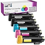 Limeink 5 Pack Compatible Replacement Cartridges for Dell H625cdw H825cdw S2825cdn High Yield Laser Toner Cartridges For Smart Color Printers H625 H825 s2825 Ink (2 Black, 1 Cyan, 1 Magenta, 1 Yellow)