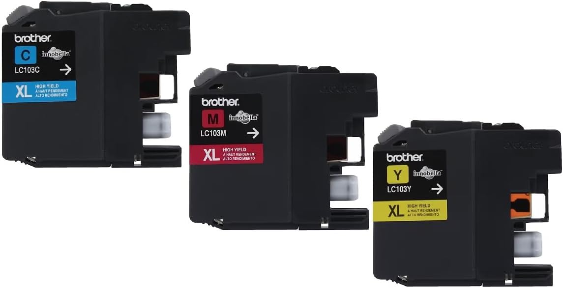 Brother High Yield C/M/Y Ink Combo Pack (Includes 1 Each of OEM# LC103C, LC103M, LC103Y) (3 x 600 Yield)