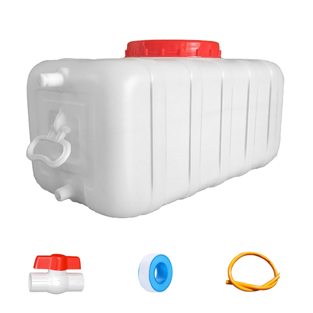 MJHETCY Plastic Water Tank 25L/35L/50L/80L/110L/200L Water Container，Rain Water Tank，Food-Grade Rectangular Thickened Water Tower with Faucet for Household Water Storage(Size:200L)