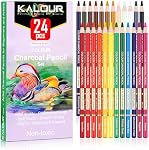 KALOUR PDAS 24 Ensemble de crayons de charbon de couleur premium, crayons en craie de pastel de qualité, teinte de peau, pour la coloration, le croquis, le dessin, la couche & Mélange pour les débutants & Artistes