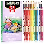 KALOUR PDAS 24 Premium Coloured Charcoal Pencils Drawing Set, Quality Pastel Chalk Pencils, for Colouring, Sketching, Drawing, Layering & Blending for Beginners, Artists