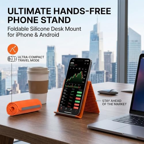 Image of ZORBES Multi-Functional Foldable Mobile & Tablet Stand, Multi-Angle Adjustable, Hanging Screen Clip & Riser, Portable Anti-Slip Stand for Phones, Tablets and Notebooks, Lightweight & Portable Design