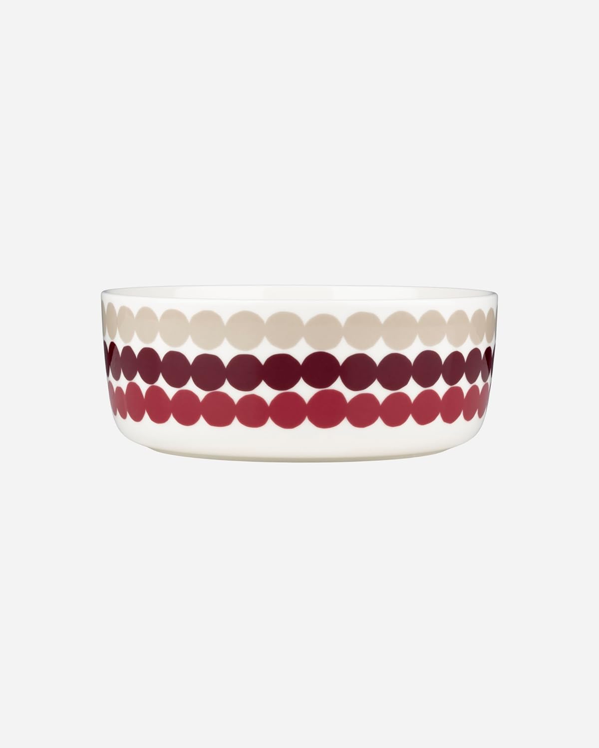 MARIMEKKO Oiva Räsymatto Bowls for Kitchen (Beige and Dark Red) – Iconic Stoneware to Refine Your Décor – Elevate Your Dining Experience with This Stylish Cereal Bowl (1.5 L)