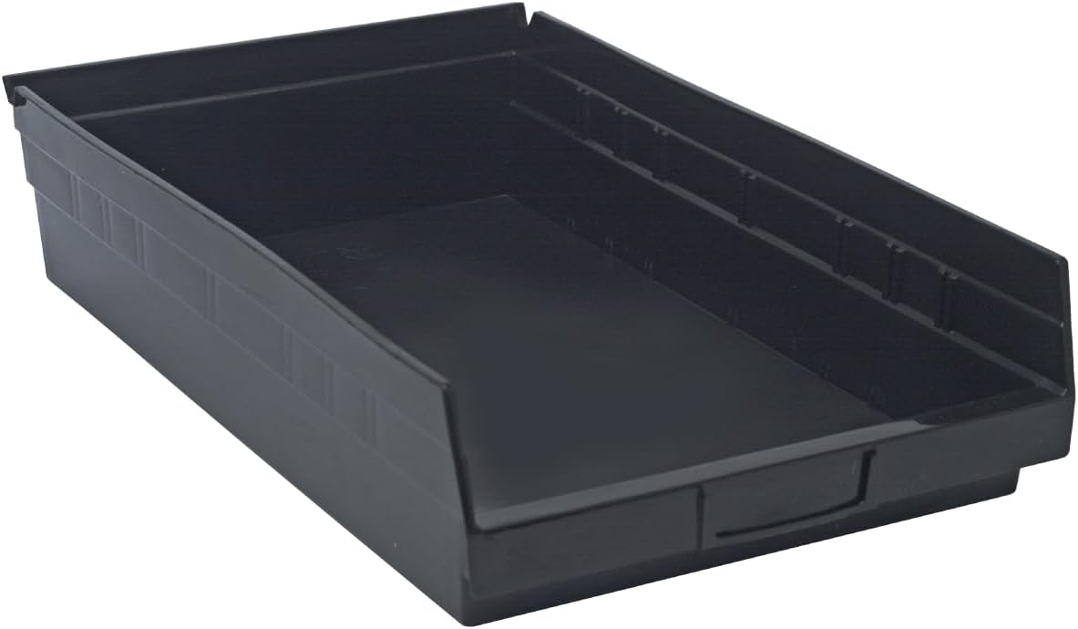 Quantum Storage QSB110 Hanging Plastic Shelf Bin Storage Containers - 17-7/8" x 11-1/8" x 4" - 8 Pack