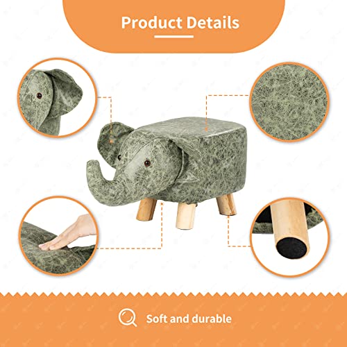 Wanan Cow Ottoman, Animal Ottomans For Living Room, Cute Small Ottoman Foot Rest, Foot Stool For Kids Bedroom Playroom, (Green) #TOP4