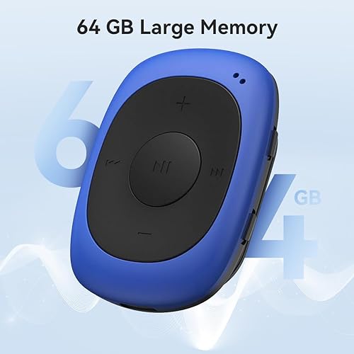 Miniatura 2 de AGPTEK Reproductor de MP3 con clip de 64 GB con FM Shuffle, reproductor de música portátil con funda de silicona a prueba de sudor para deportes