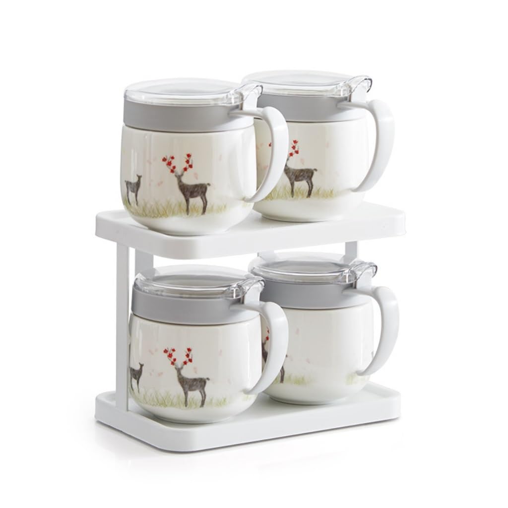 Gewürze Aufbewahrung Gewürzglas Küche Keramik Gewürzflasche mit Griff Set Salz Porzellan Haushaltsglas Gewürzkasten Salzglas mit Griff Gewurzglaeser Gewürzglas(3)