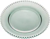 WOLFF - Sousplat de Cristal 32cm Verde - Linha Pearl