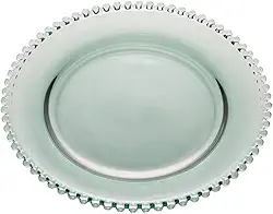WOLFF - Sousplat de Cristal 32cm Verde - Linha Pearl