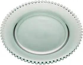 WOLFF - Sousplat de Cristal 32cm Verde - Linha Pearl