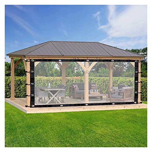 Cortinas transparentes para pérgola para exteriores, toldo de lona transparente extraíble con ojales para patios, jardines y garajes, múltiples (8,5 x 3 m)