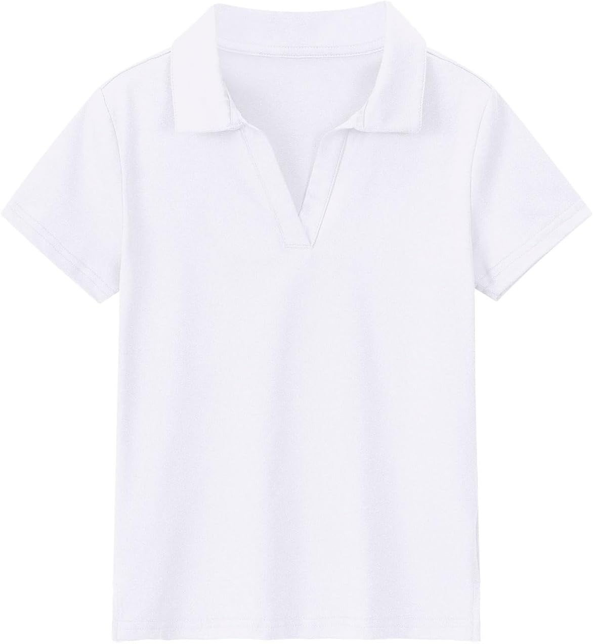 Girls Golf Polo Shirts V Neck Tennis Outfits Tops for Aged 6-13