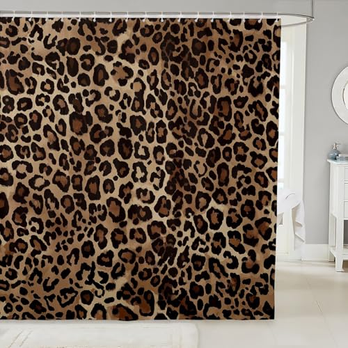 Erosebridal Leopard Print Shower Curtain Cheetah Bath Curtain Geometric Bathroom Shower Curtain Modern Abstract Pattern Bathroom Curtains Waterproof Cloth Fabric for Bathroom Decor 72