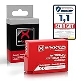 Baxxtar DMW-BLC12 Akku Ersatz für Panasonic DMW-BLC12E DMW BLC12 1100mAh Kompatibel mit Panasonic Lumix DC FZ1000 II G91 DMC GX8 G70 G80 G81 G7 G6 G5 FZ2500 FZ2000 FZ1000 FZ330 FZ300 FZ200