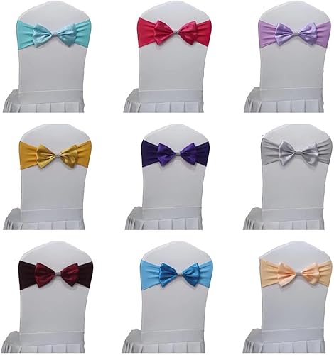Miniatura 4 de Bandas de elastano para silla, lazos atados para sillas de boda, decoración de fajas, cubierta para aniversario, fiesta, ceremonia, eventos
