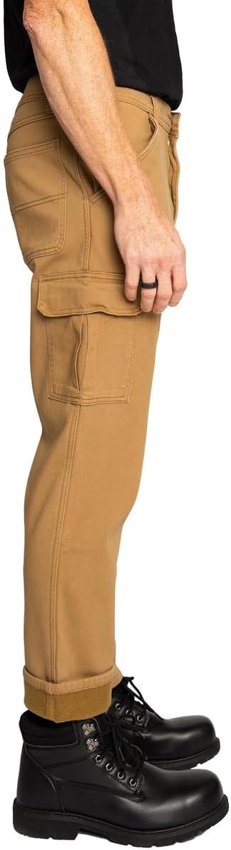 FULL BLUE Cargo Fleece Lined Twill Pants, Bonded & Printed, Regular Fit - Image 2