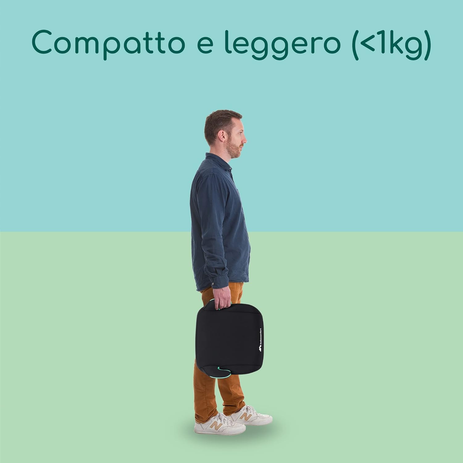 Bebeconfort Manga i-Safe Rialzo Auto, Alzatina auto per bambini 6-12 anni, 128-150 cm, Seggiolino auto leggero e compatto, Seduta imbottita, colore Full Black