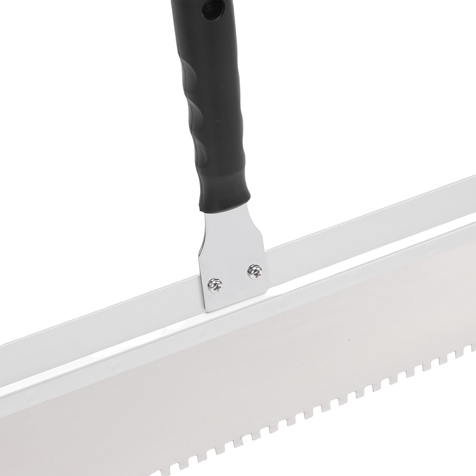 FTVOGUE Juego de Raspador de Piso, Juego de Escobilla de Goma para Piso de Acero Inoxidable y Aluminio con Hoja con Muescas Intercambiables de 16 Pulgadas y Poste Roscado Ajustable para Autonivelación