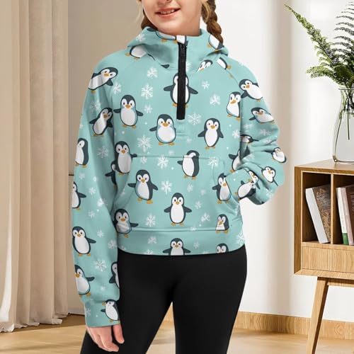 Upetstory Girls Hoodies Half Zip Cropped Sweatshirt for Toddler Kids Teen4