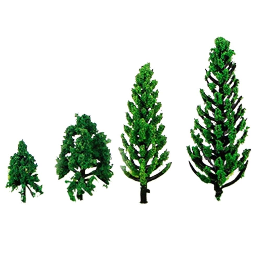 Landscape Greenery 50pcs DIY Architectural Sand Table Models, Mini Trees for Crafts Diorama(28mm 40mm 55mm 65mm)