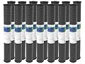 Pentair Pentek C1-20 Carbon Water Filter, 20-Inch, Whole House Dual Purpose Powdered Activated Carbon-Impregnated Cellulose Replacement Cartridge, 20" x 2.5", 5 Micron, Pack of 14