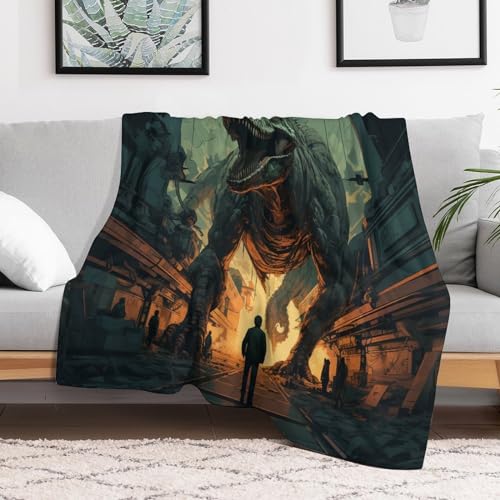 Couverture dinosaure pour des soirées cocooning douillettes sur le sofa
