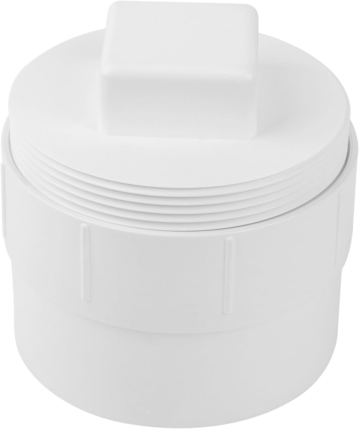 3" PVC Sewer Cleanout Adapter with Plug Pipe Fitting, PVC DWV Flush Sewer Cleaning Cap for Outdoor Garden and Garage Drainage Systems