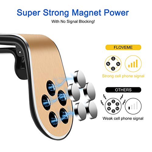 Magnetic Phone Car Mount, [Super Strong Magnet ] 2 Metal Plate Universal Air Vent Stand 360° Rotation GPS Car Phone Holder Compatible with Apple for iPhone, for Samsung LG,Mini Tablet All Cell Phones - Thumbnail 6