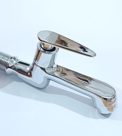 Crown +RAP-02 Brass Long BIB Cock with Wall Flange.Chrome Finished (BOX-02)