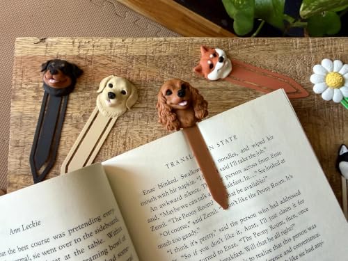 Image of 5 Pack Cute Dog Bookmarks, Unique 3D Page Markers for Readers & Gifting