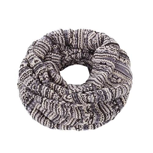Bohemian Style Three Tone Winter Knit Warm Infinity Circle Scarf - Diff Colors