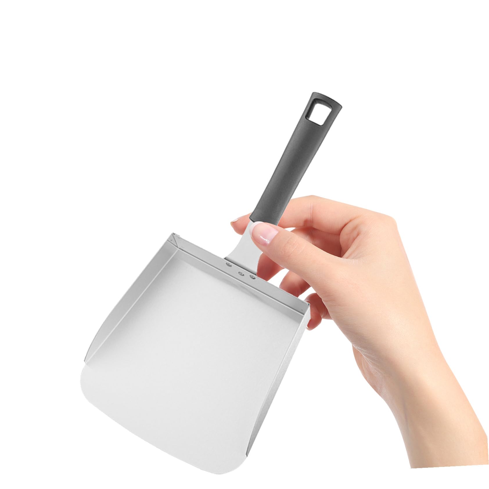 Paletta in Acciaio Inox per Alimenti, Spatola per Patatine Fritte Impugnatura Ergonomica, Pala da Cucina per Insaccare Pollo Fritto e Uso Domestico e Ristorazione