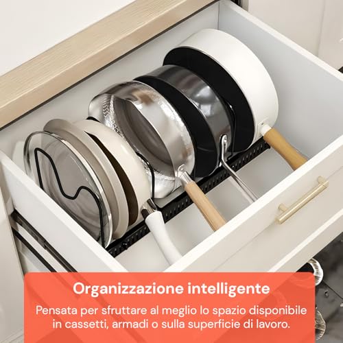 Organizer Portapentole Estensibile Da 30 A 58Cm Per Utensili Da Cucina - 7