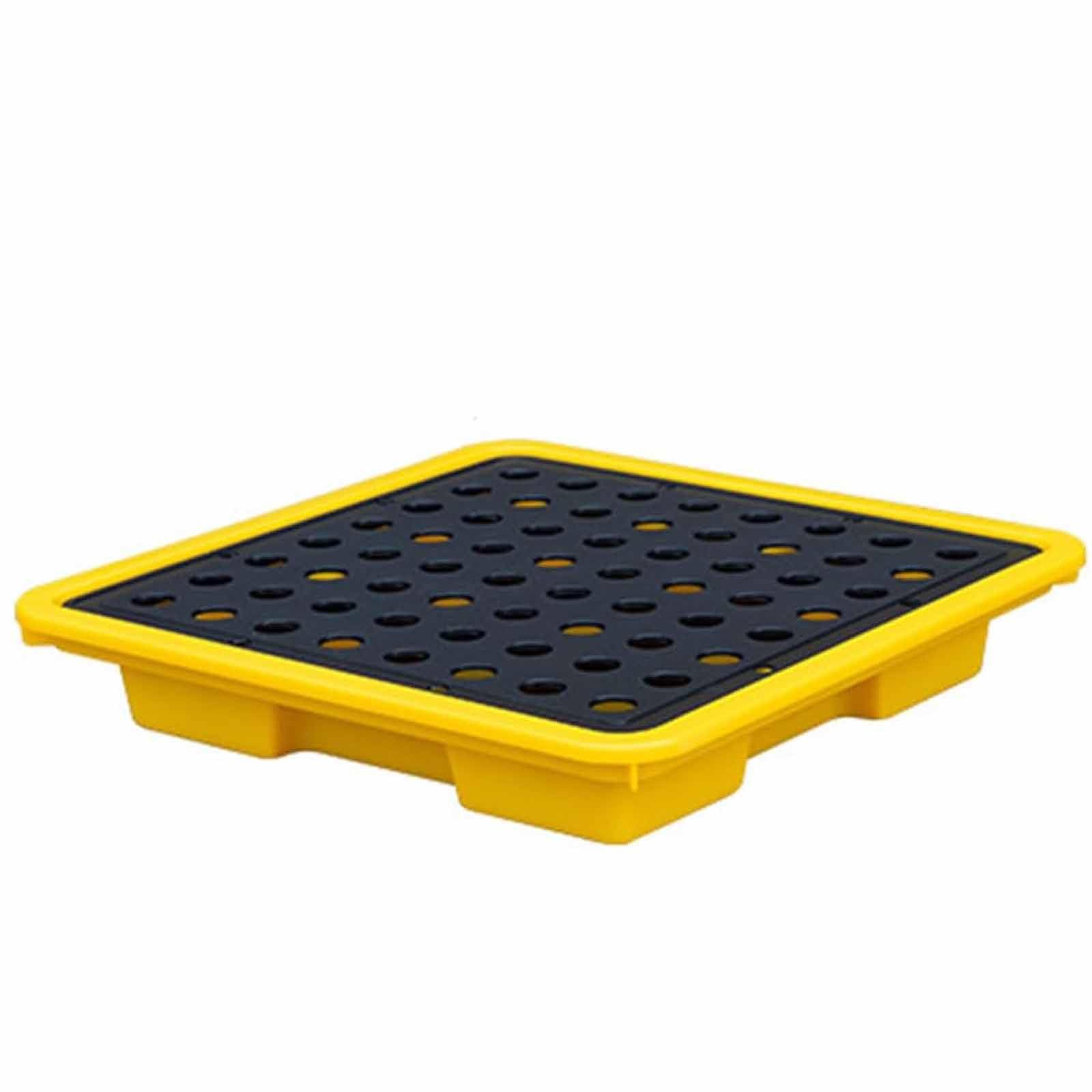 QUSYZD Leak-Proof Spill Containment Pallet with Drain and Anti-Slip Platform for Oil Drum Storage,33.5 * 33.5 * 5.5cm