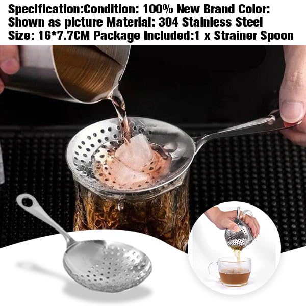 Cocktail Sieb Muschelform | 304 Edelstahl Barsieb | Professionelles Barwerkzeug Für Home-Bar & Profis