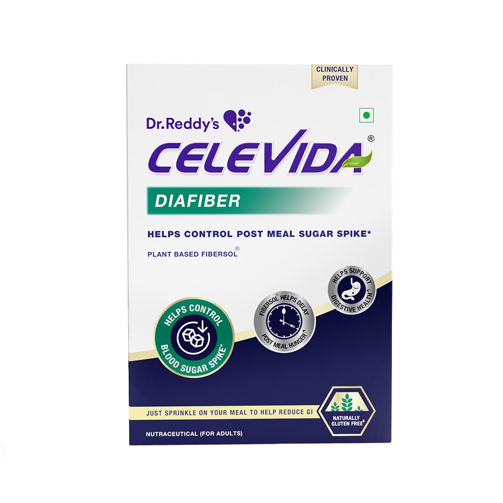 Celevida Diafiber - Diabetes Care Product| 100% Plant-Based Fibersol® Helps Control Post Meal Sugar Spike|Helps delay post meal hunger - 360g (Pack of 30 Sachets)