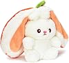 Özgüner Toy Strawberry Pillow Rabbit Plush - Refillable, Bag, Big Ears (Carrot)