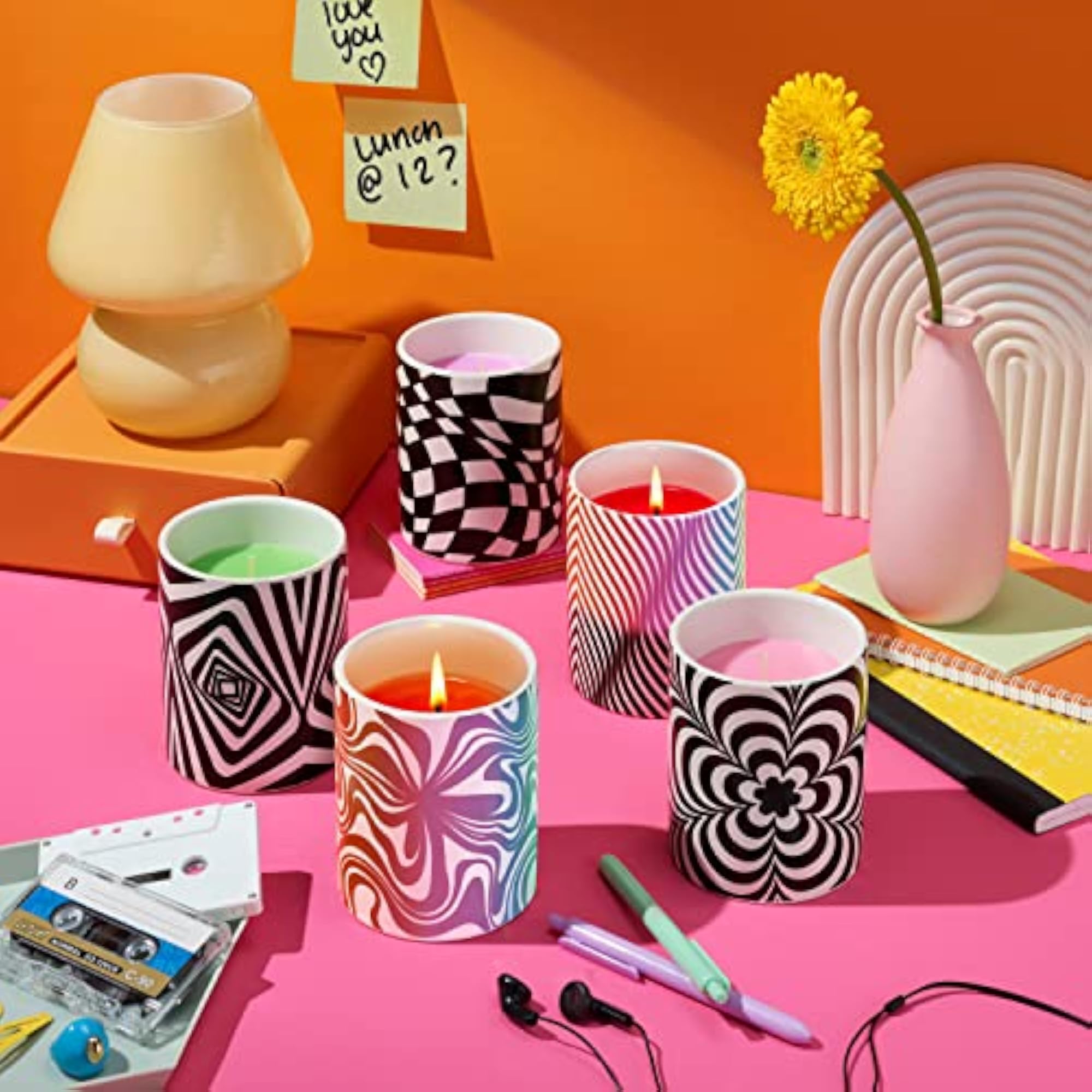 Slow Color-Changing Ceramic Scented Candle - Vibin' Green
