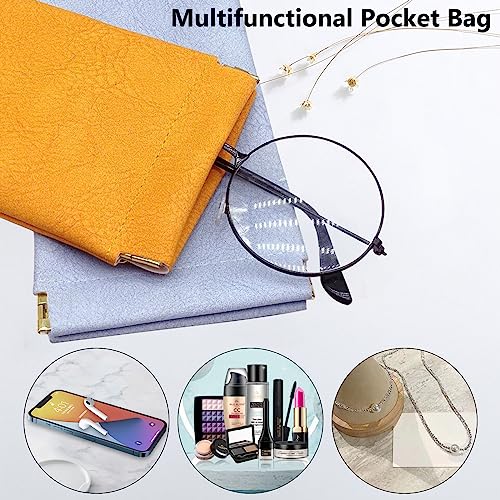 AMDZGLB Funda Gafas de Sol 4 Piezas Organizador Gafas PU Cuero Suave Estuche Gafas Almacenaje para Hombre Mujer Niña (Multicolor B) - imagen 4