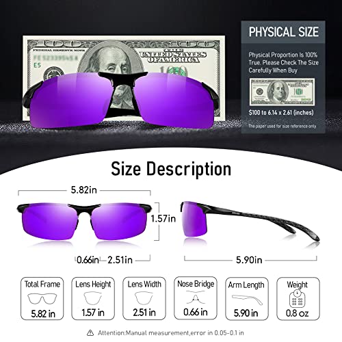 Image of BIRCEN Carbon-Fiber Polarized Sunglasses for Men: 0.74 oz & UV Protection