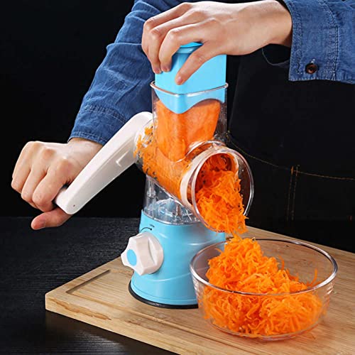 Rotary Cheese Grater 3-In-1 Stainless Steel Manual Drum Slicer, Rotary Graters For Kitchen, Food Shredder For Vegatables, Nuts And Chocolate #TOP2