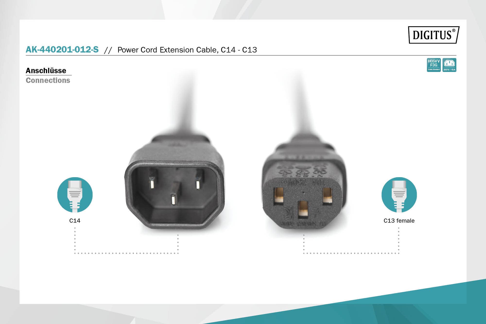 Goobay Cavo Prolunga Alimentazione PC VDE - 0.5m, Nero, Confezione Da 4, Con Spine C13/C14 - Foto 7