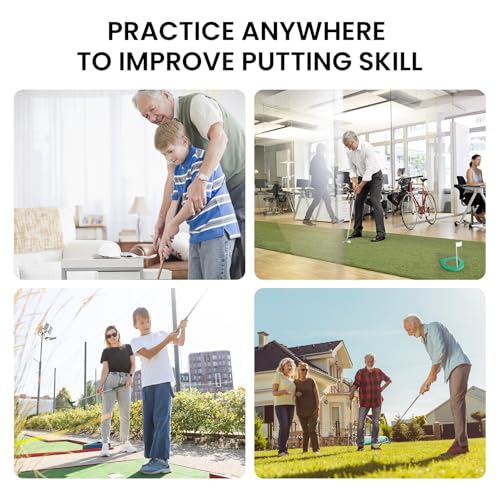 Image of Golf Putting Cup and Flag Putt Training Hole All-Direction Surface Regulation Practice Cups for Men Women Kids Indoor Outdoor Home Office Backyard Golfing